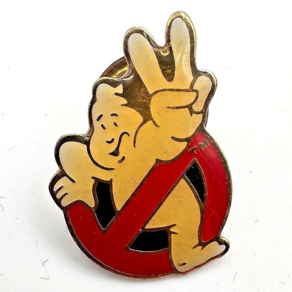 Vintage 1989 Gold Tone Movie Promo Taiwan Ghostbusters 2 Slimer Enamel Pin Y2K